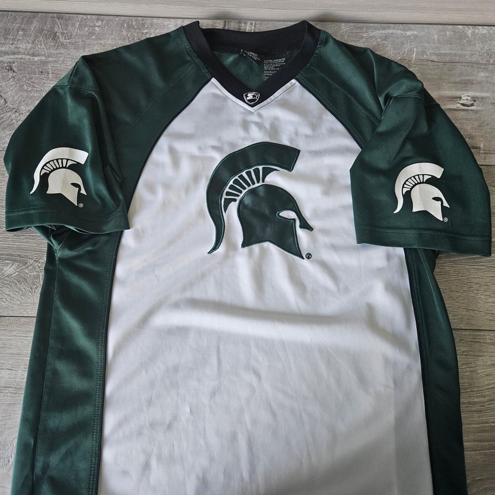 Starter Michigan State‎ Spartans Jersey Youth XL Green White Helmet Logo NCAA